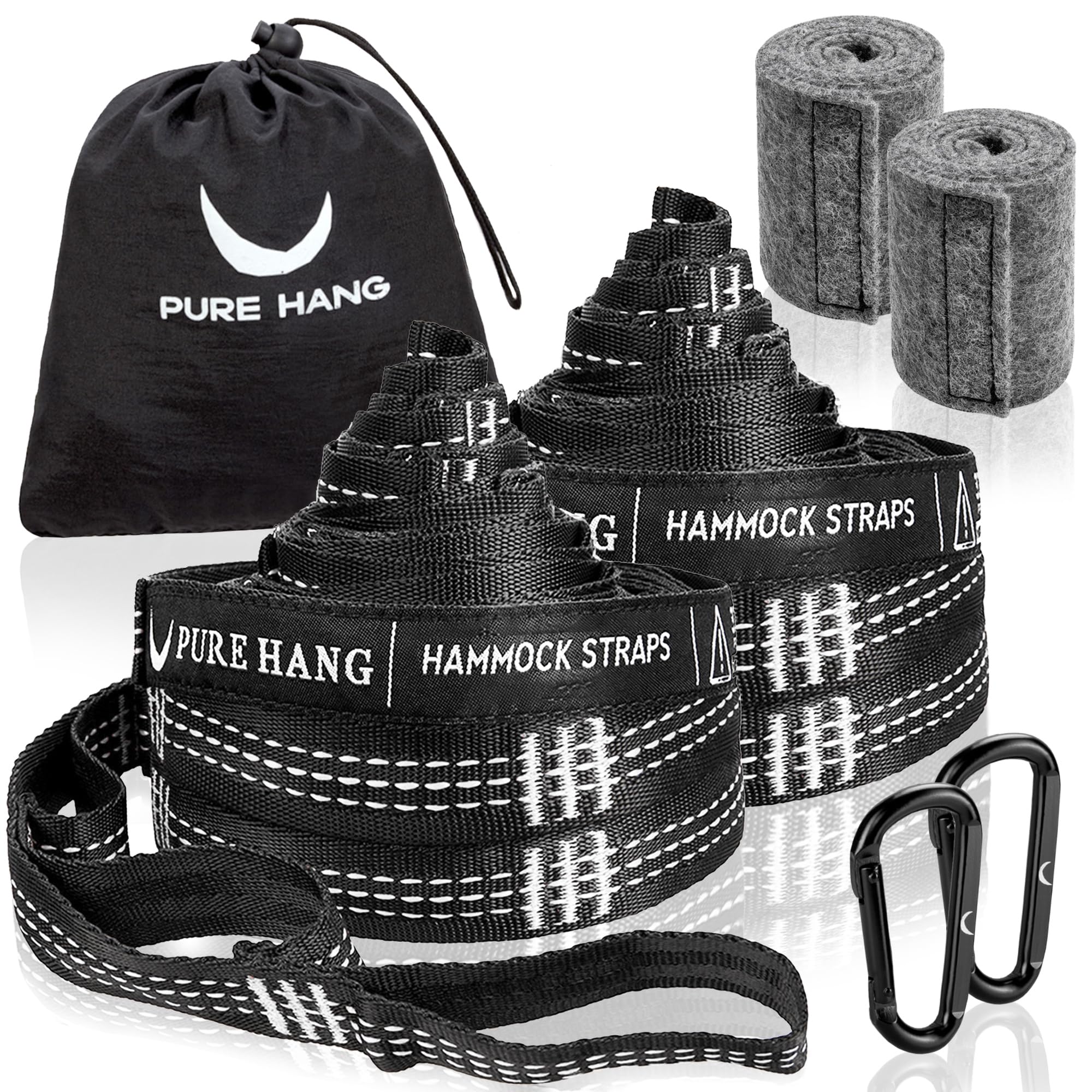 PURE HANG Hammock Attachment Hammock Suspension Set Hanging Set for Hammock Tree Outdoor Camping Travel Complete Set (White)