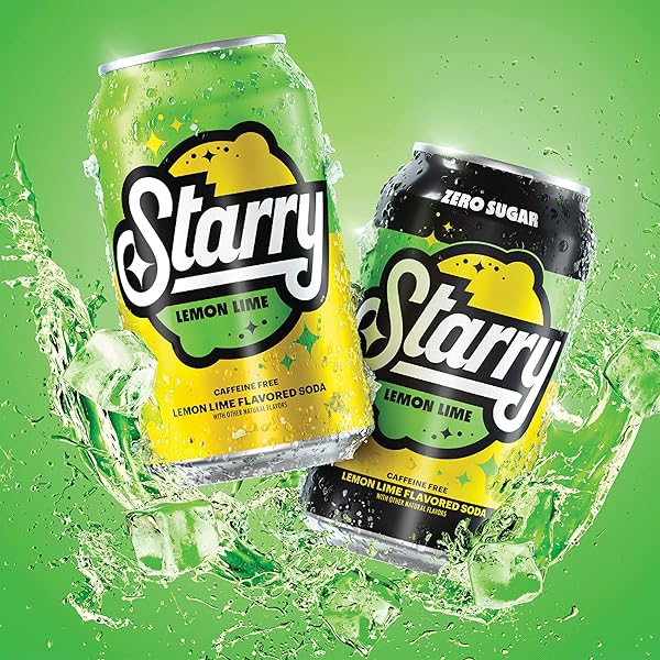 STARRY ZERO SUGAR LEMON LIME SODA, 12 FL OZ CANS (PACK OF 12)