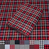 Pico Textiles 1 Yard Red and Gray Tartan Plaid