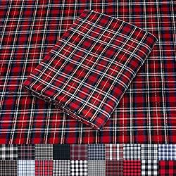 Pico Textiles 1 Yard Red and Gray Tartan Plaid