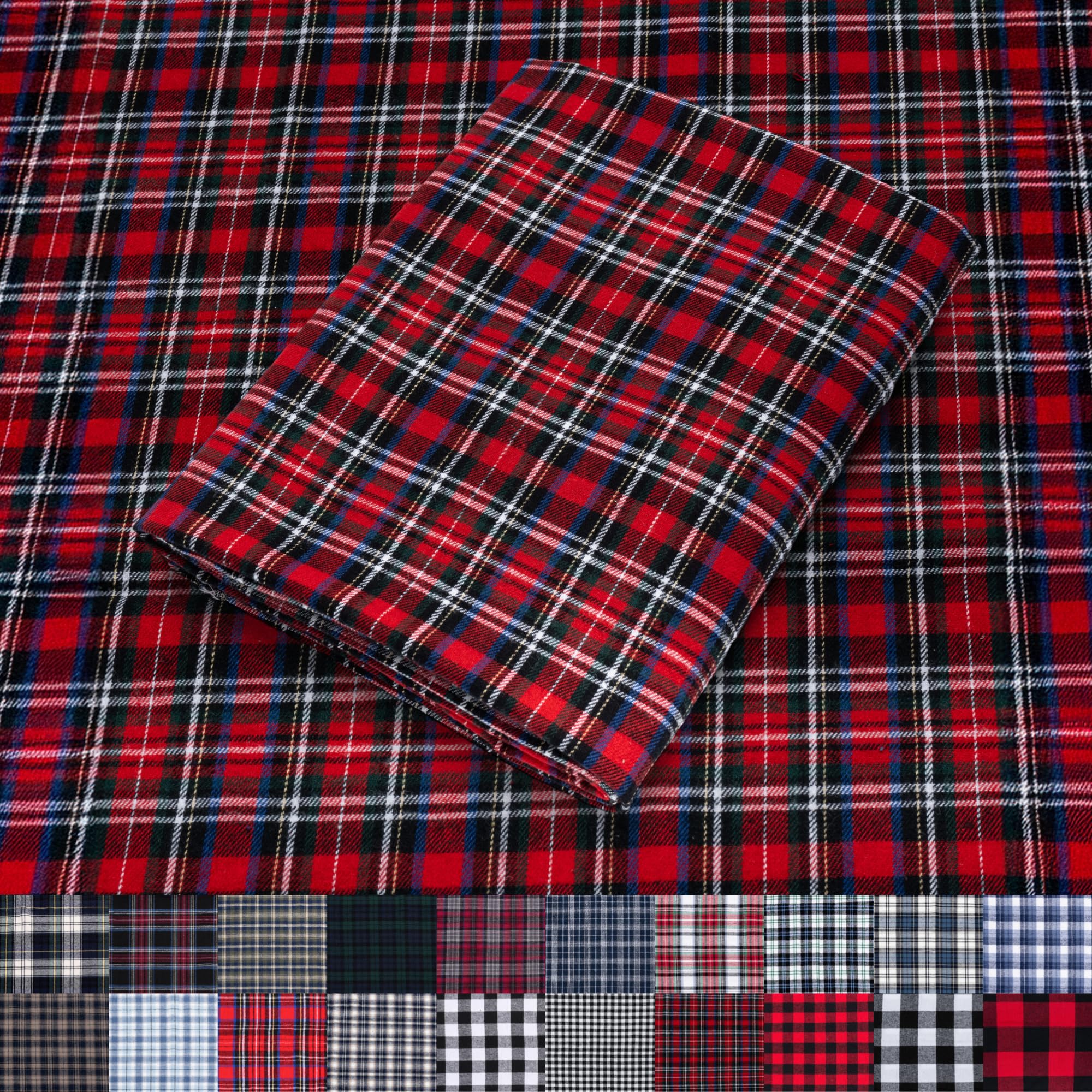 Pico Textiles 1 Yard Red and Gray Tartan Plaid