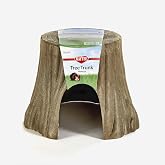 Kaytee Natural Tree Trunk Hideout for Rabbits and Guinea Pigs, Large | Secure rest spot. Tree stump bunny hideout. Wood-plastic composite, chew safe, guinea pig house
