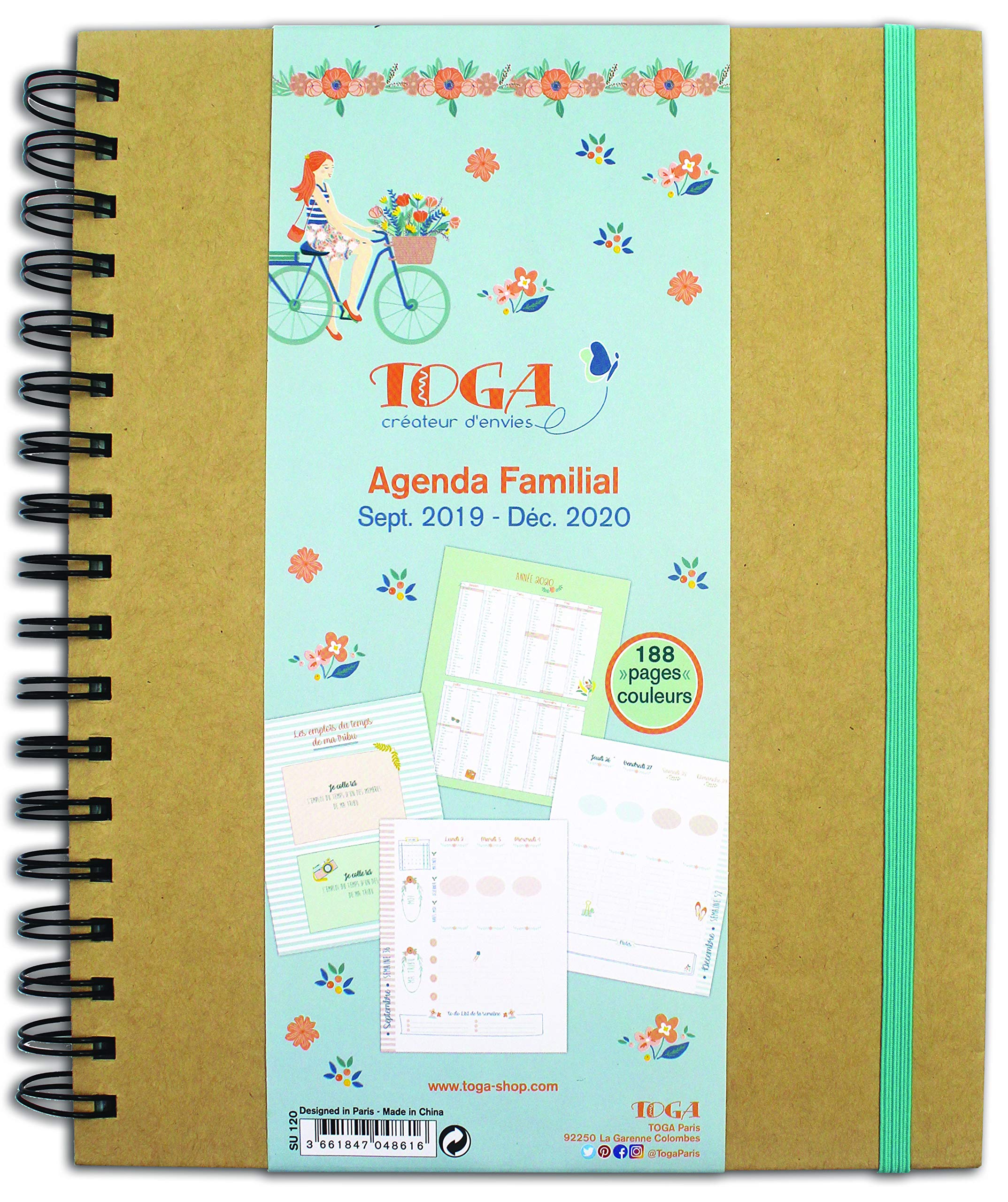 DRAEGER PARIS 1886 Oh La Agenda Familial 2019-2020-20x24.5 cm, Paper, Multi-Colour, Not Applicable