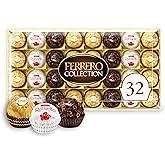 Ferrero Collection Premium Chocolate Candy Assortment of Hazelnut, Dark Chocolate and Coconut, 32 Count Holiday Gift Box, 12.7 oz