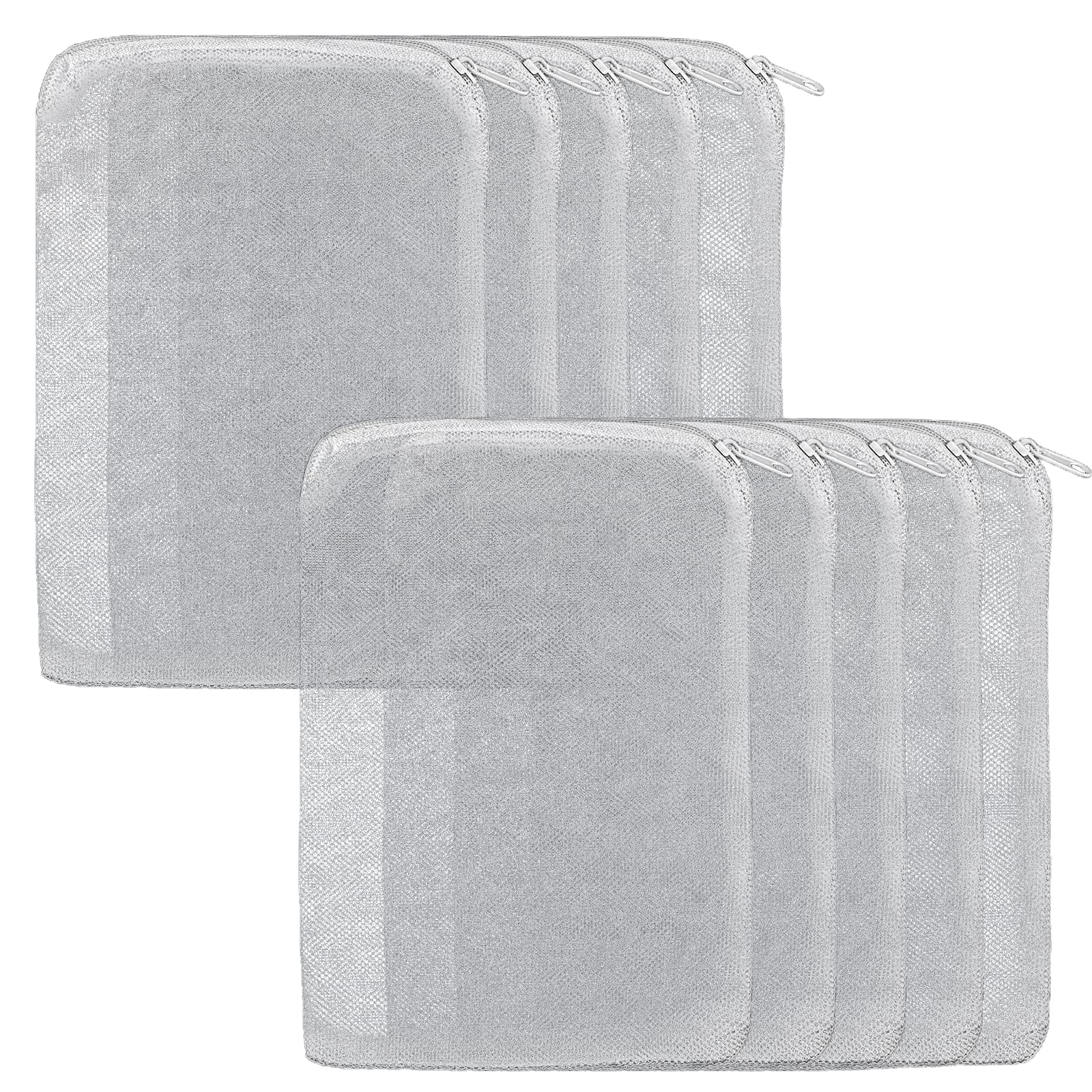 WANGCL 10Pcs Aquarium Filter Media Bags Fish Tank Filter Bag White Net Bag Fine Mesh Filter Bag with Zipper for Activated Carbon Biospheres Ceramic Rings Fresh or Saltwater Tanks