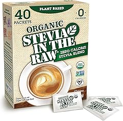 Stevia In The Raw Organic Stevia Sweetener Packets, 40 Ct, Zero Calorie Stevia Sugar Substitute Packets, No Erythritol or Art