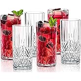 Bravario Unbreakable Plastic Drinking Water Tumblers, Dishwasher Safe 100% Tritan Glasses, BPA-Free Shatterproof Outdoor Highball Drinkware, 18 oz, Set of 6
