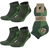 GoWith 2 Pairs Alpaca Wool Low-Cut Ankle Socks for Men Women, Cushioned Terry Warm Thermal Thick Merino Blend Camping Socks