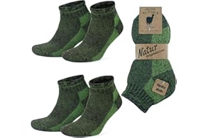 GoWith 2 Pairs Alpaca Wool Low-Cut Ankle Socks for Men Women, Cushioned Terry Warm Thermal Thick Merino Blend Camping Socks