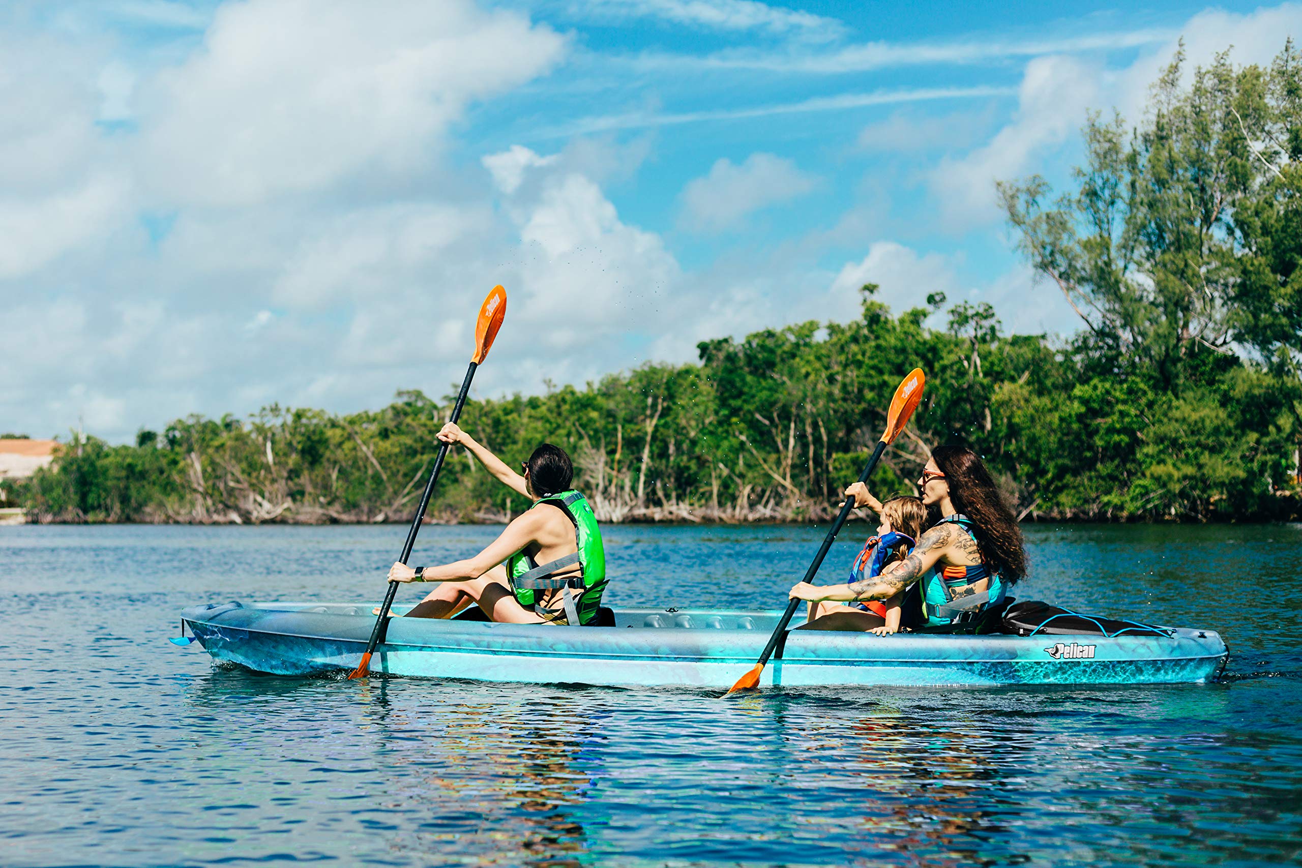 Pelican Tandem Recreationnal Kayak | River Gorge 130X Tandem, 13 Feet