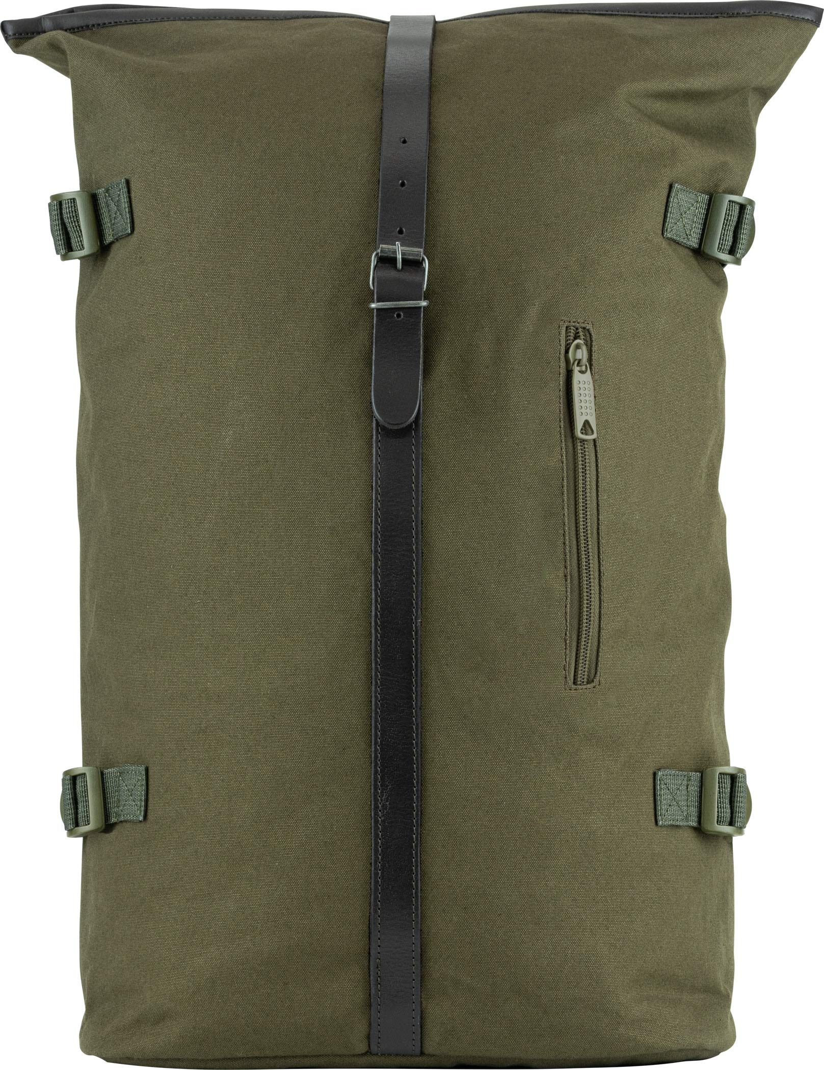JACK PYKE Heavy Cotton Canvas Fold Top Rucksack Green