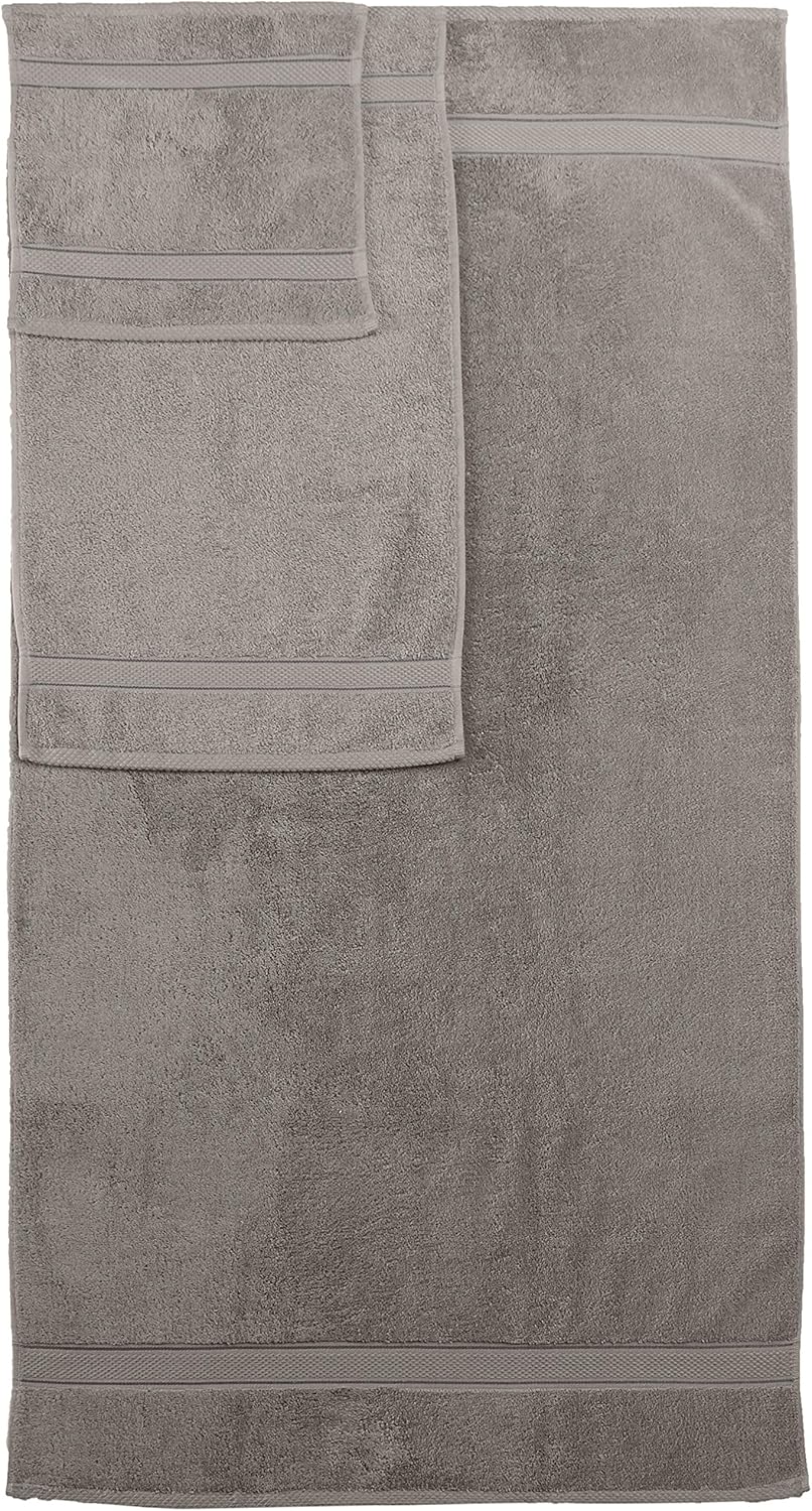 Pinzon 6 Piece Blended Egyptian Cotton Bath Towel Set - Grey: Home & Kitchen