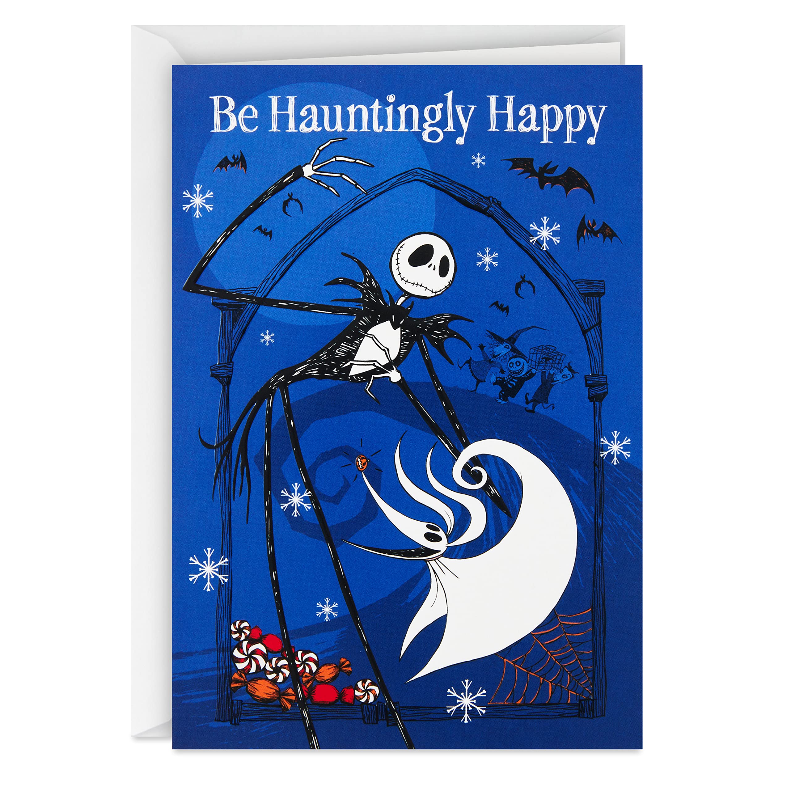 Hallmark Pack of 16 Halloween Cards (Nightmare Before Christmas All Occasion for Birthdays, Holidays, and More), 5STZ1165, black