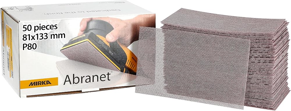 Mirka Abranet 81x133 mm Net Sandpaper Strips P80 50 pcs Hook & Loop