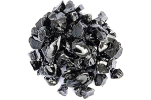 AZ PATIO HEATERS Hiland RGLASS-BLK Pit Fire Glass i n Black, Extreme Tempature Rating, Good for Propane or Natural Gas, 10 Pounds, 10 lb