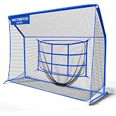 Batting Cage Net with Metal Frame, Baseball Softball Practice Hitting Net | All-Around Ball Containment, Heavy-Duty Metal Frame, Dual Sided 7-Ply Tear Resistant Net, for Backyard Hitting &amp; Pitching