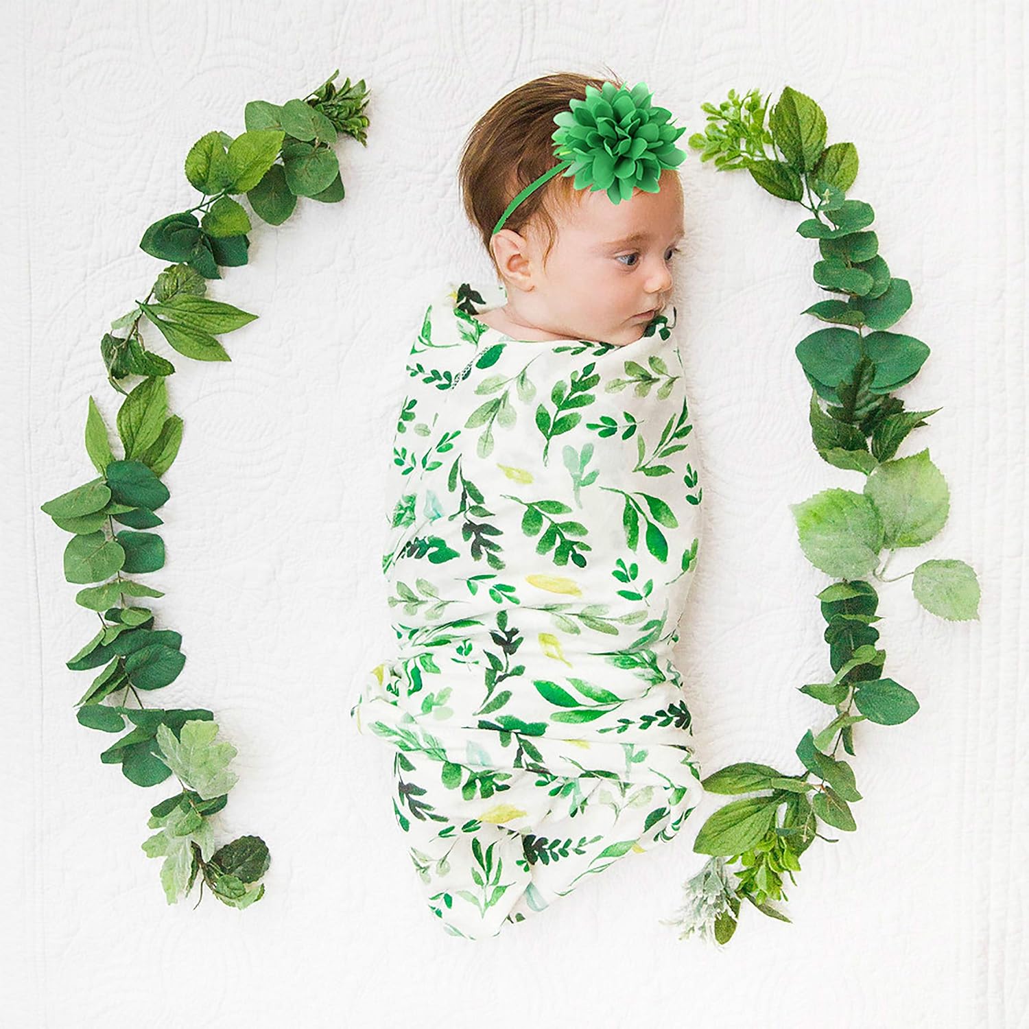 green baby swaddle