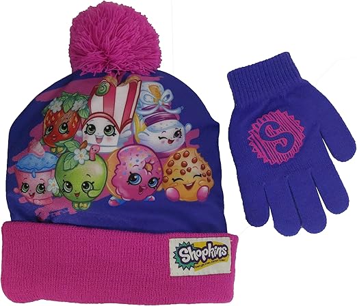 girls purple hat and gloves