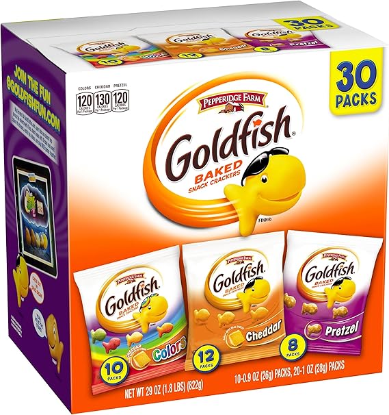 Pepperidge Farm Goldfish, Classic Mix, 30 Count Variety Pack (3 Boxes) Kitchen & Dining