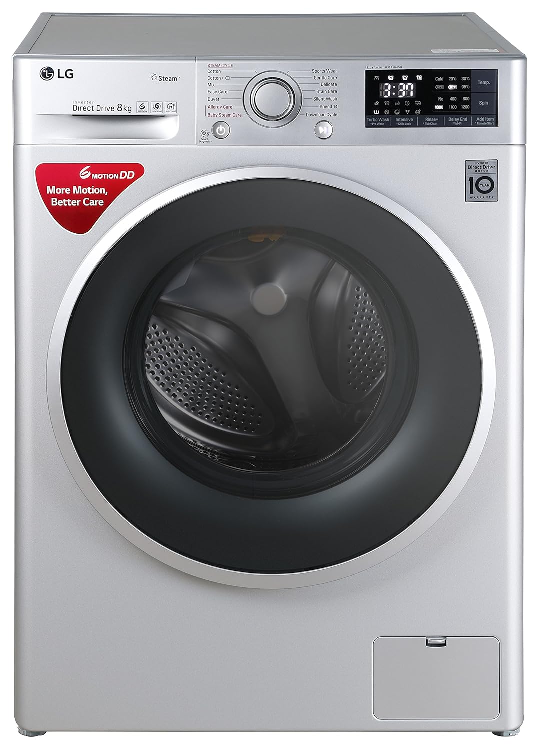 LG 8 kg Fully-Automatic Front Loading Washing Machine (FHT1208SWL.ALSPEIL,  Luxury Silver): Amazon.in: Home & Kitchen