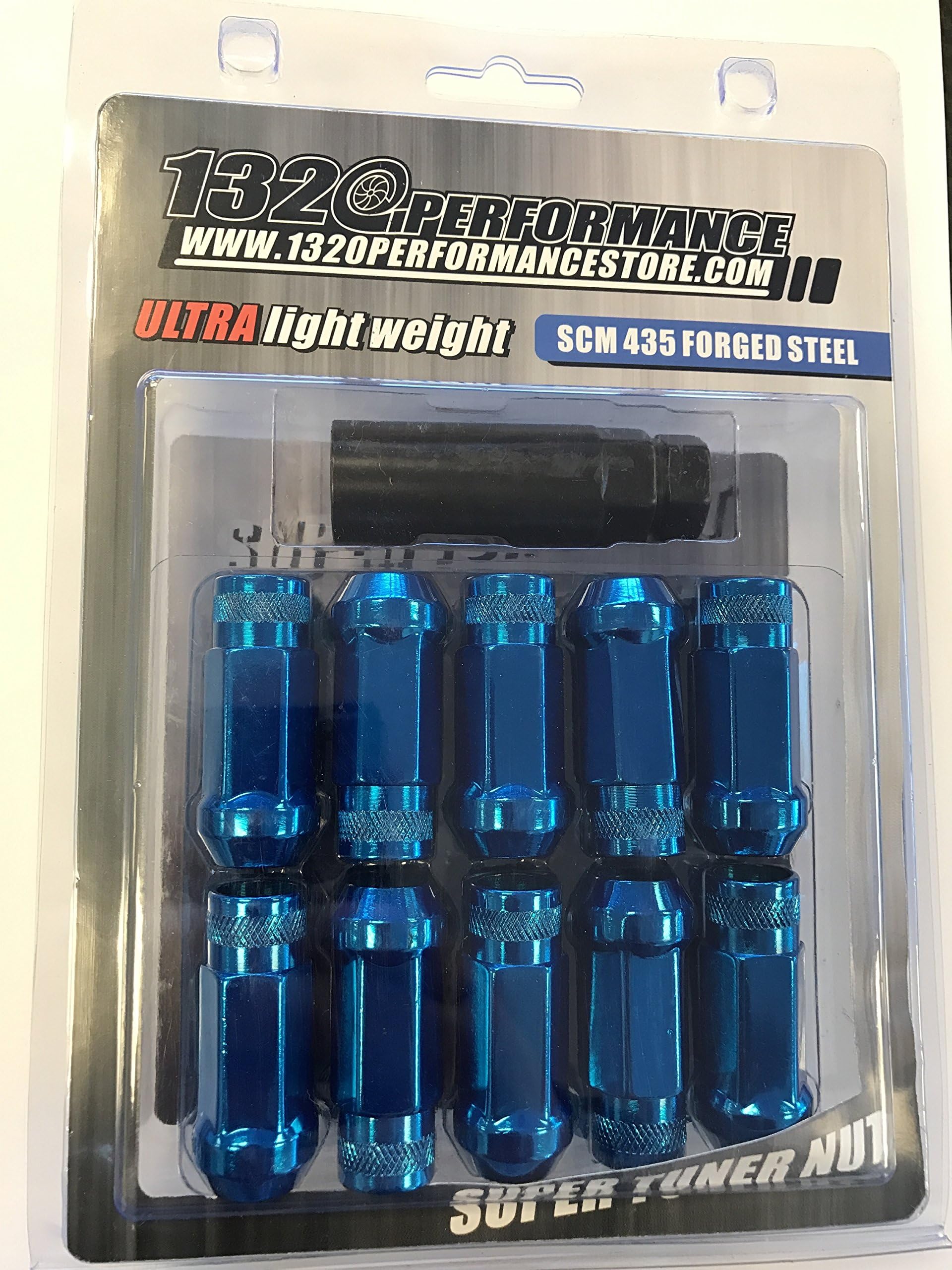 1320 Performance Blue Steel JDM Lug Nuts Compatible with/Replacement for Honda 12x1.5 Civic eg ek dc2 Toyota Acura 20pcs