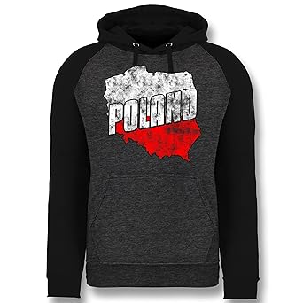 Shirtracer Fußball-Europameisterschaft 2020 - Poland Umriss Vintage - Baseball Hoodie