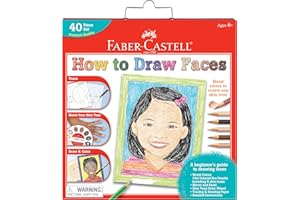 Faber-Castell World Colors How to Draw Faces Kit - Learn to Draw Portraits for Beginners - 40 Piece Skin Tone Coloring Pencils and Paper Art Set