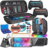 Switch 2 Accessories, [Charge Inside]Case Bundle for Nintendo Switch 2 2025 Console, FYOUNG 23 IN 1 Kit:Carrying Case,Controller Charger,Protective Shell,Grip for Joycon, Steering Wheel for Mario Kart