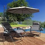Yaheetech Zero Gravity Chair Outdoor Heavy Duty Folding Recliner with Cup Holder view 2