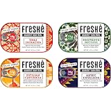 Freshé Gourmet Canned Tuna Variety Pack (4 Pack) Healthy High-Protein Snack & Ready-to-Eat Meal – All-Natural, Non-GMO, Wild-