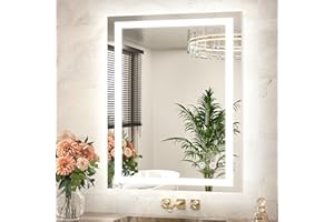 TETOTE LED Bathroom Mirror 32 x 24 Inch Brighter Lighted Bathroom Vanity Mirror with Lights, Front and Backlit Anti-Fog Wall 