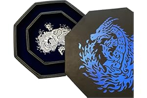 Fantasydice Blue Dragon Dice Tray with Spell Book Print – 9" Octagon with Lid and Dice Staging Area, Holds 5 Dice Sets – Perfect for D&D, Call of Cthulhu, Shadowrun, and All Tabletop RPGs