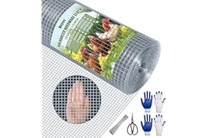 MOYIOS Hardware Cloth 1/2 Inch 36 in x 100 ft 19 Gauge, Hot Dip Galvanized Wire Mesh Rolls Welded Chicken Wire Fencing for Chicken Coop Barrier, Poultry Netting Cage Wire Fence(1/2 inch 36''× 100')