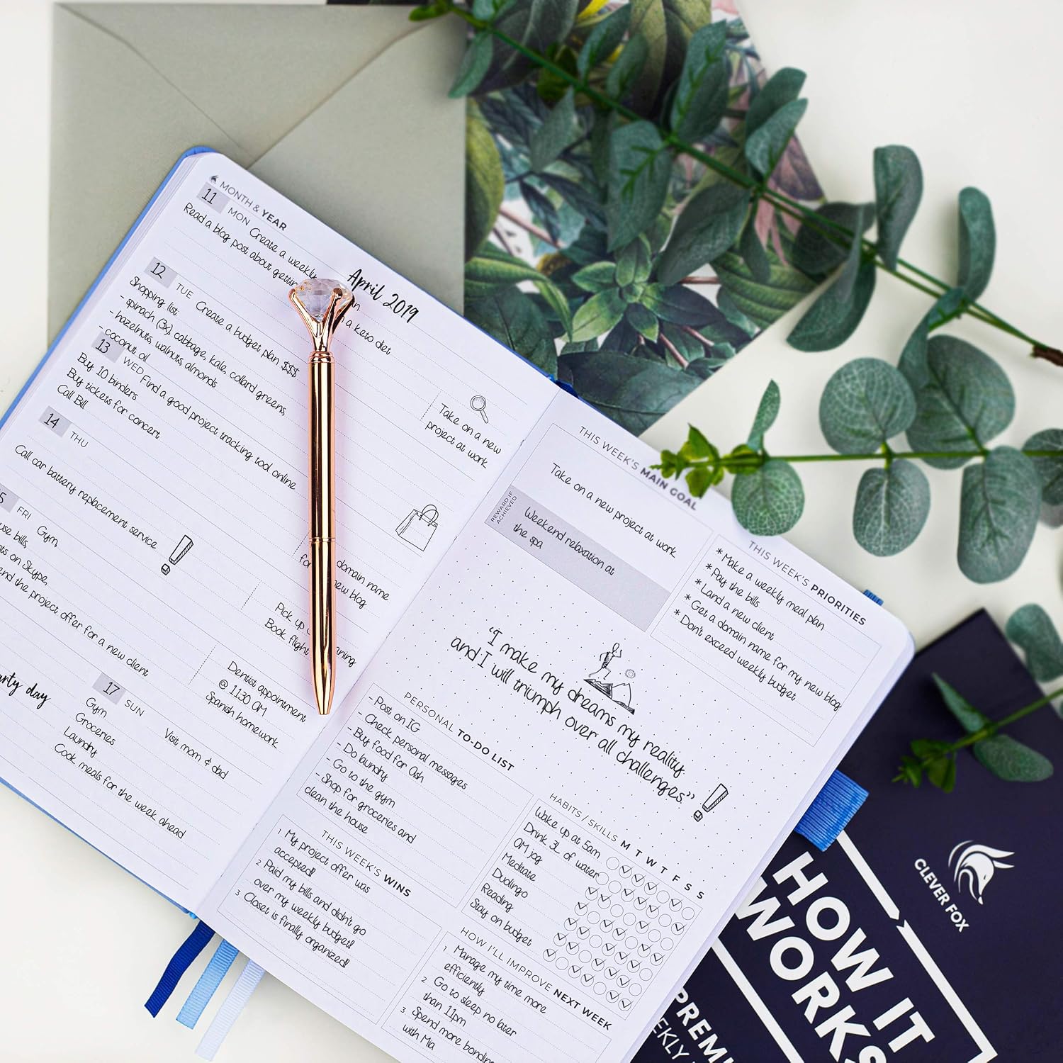 Clever Fox Planner Premium - Undated Weekly & Monthly Planner Organizer for Productivity & Time Management, A5 (Light Blue) - Image 4