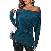 Lotusmile Women's Fall Winter Off The Shoulder Long Sleeve Blouse Dressy Casual Tops