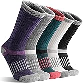 5 Pairs Merino Wool Hiking Socks Warm Thermal Winter Cozy Cushioned Moisture Wicking Socks for Women & Men