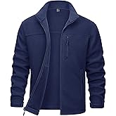 MAGCOMSEN Men's Winter Zip Up Polar Fleece Jacket Athletic Tactical Hiking Outdoor Jackets with 3 Pockets