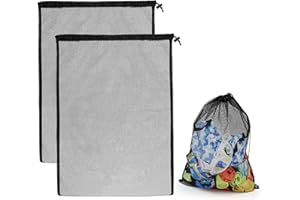 Dawitrly 2 Pcs Mesh Dive Bag, Diving Mesh Bags with Shrink Lock, Nylon Drawstring Bag for Scuba Gear, Fit for Diving, Snorkeling