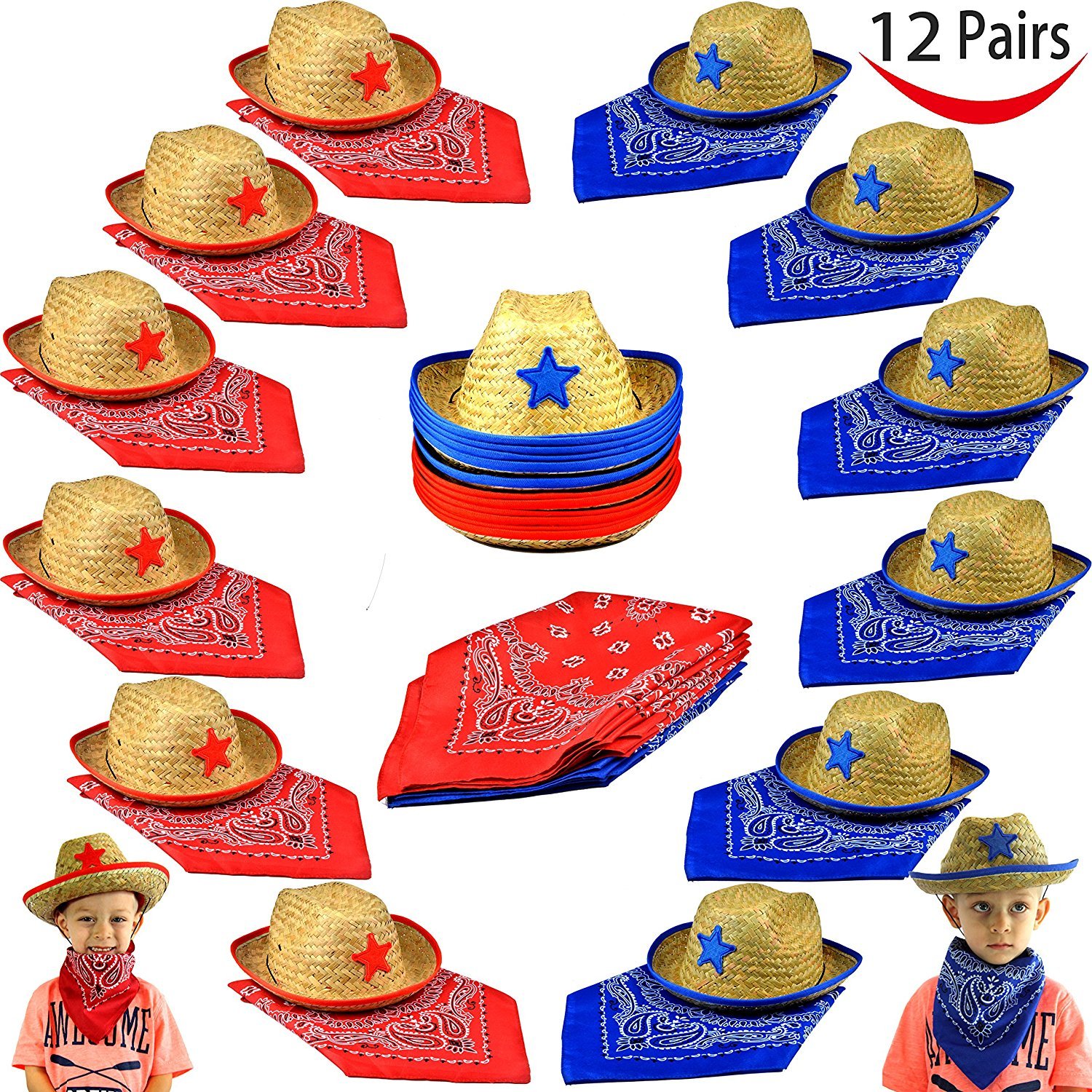 red straw cowboy hat