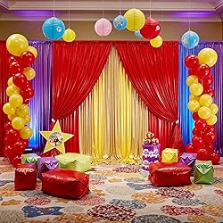 10x10ft Thick Red Glitter Backdrop Curtain Panels
