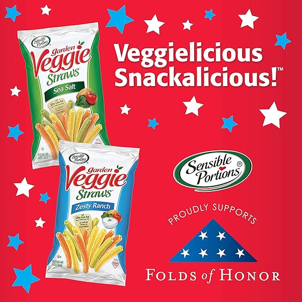 SENSIBLE PORTIONS GARDEN VEGGIE CHEDDAR CHEESE STRAWS, 6 OZ