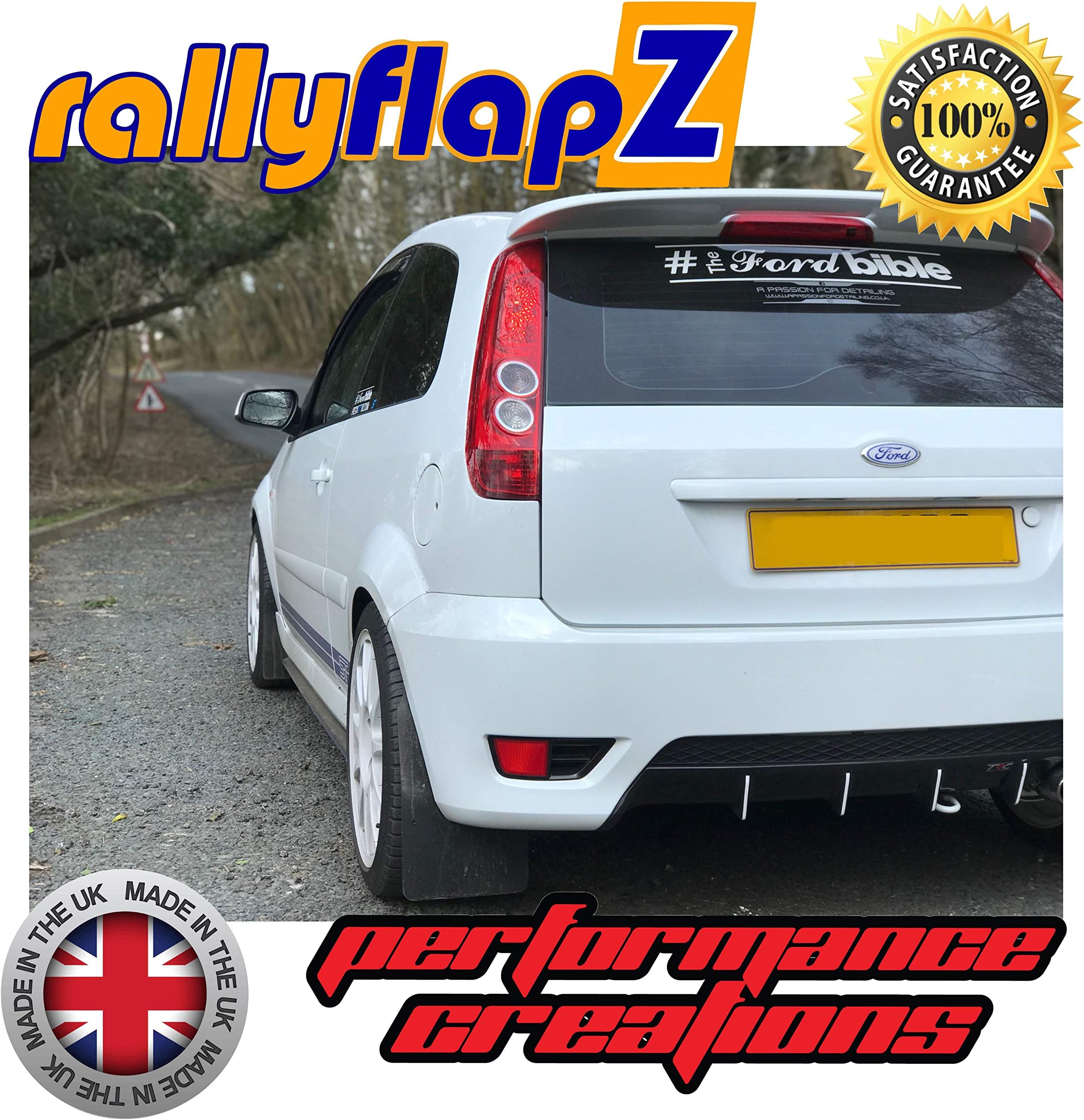 Genuine rallyflapZ (Made in the UK) Full Set of 4 Mudflaps Including all Fixings/Hardware Required & Full Fitting Instructions! (Mud Guard/Mud Flaps Kit) 4mm Thick Flexible PVC Black