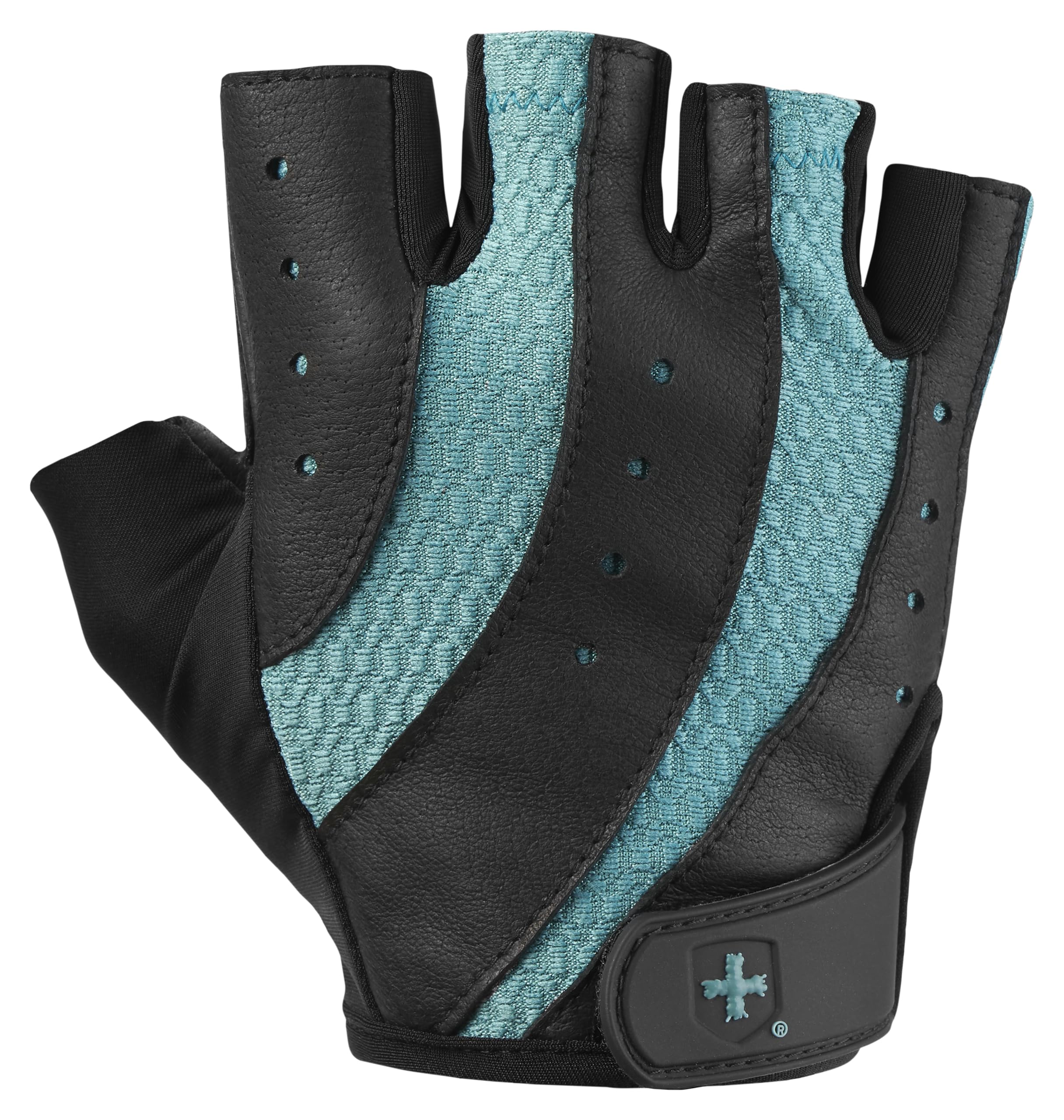 Harbinger Pro 2.0 Women's Weightlifting Gloves-Flexible,Lightweight and Breathable,Supports Firm Grip With Padded Genuine Leather Palm,Ideal for Dumbbell,Kettlebell and Barbell Training,Small,Teal