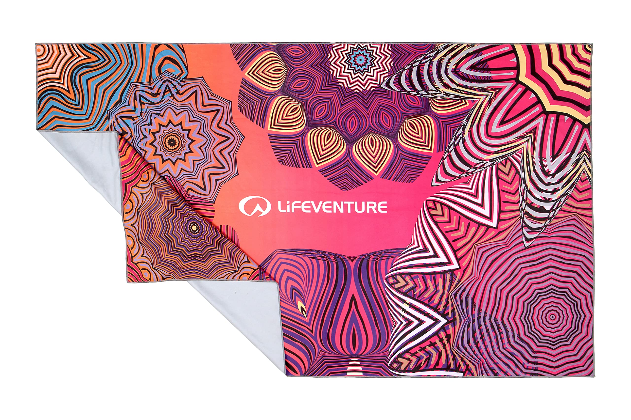 Lifeventure Recycled SoftFibre Travel Towel — Compact, Lightweight Quick-Dry Sports & Beach Towel, Sand-Free Design, Giant (Mandala)