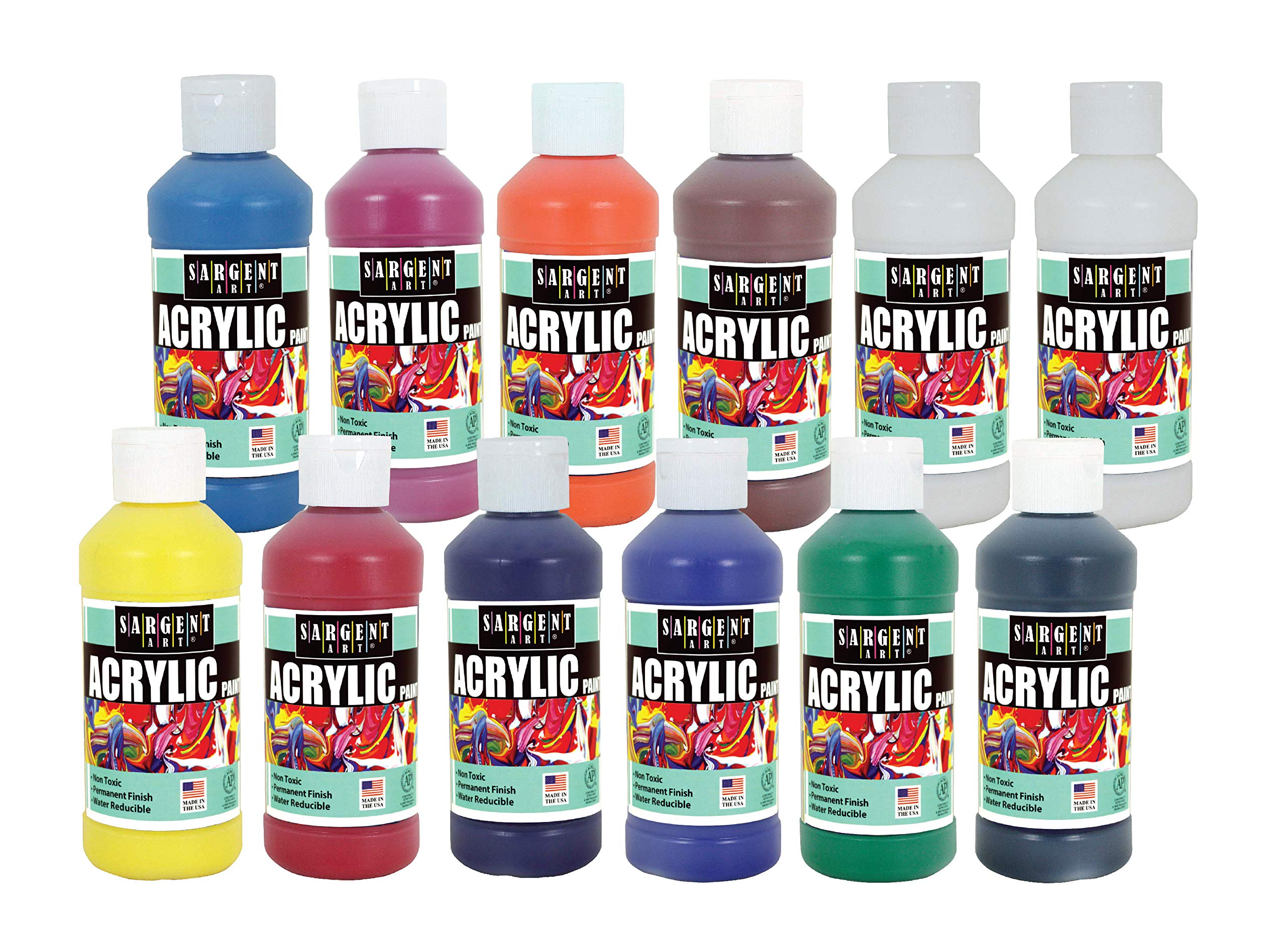 Sargent Art 222399 8Ounce Acrylic Paint, 12 Piece Set Buy Online in