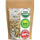 Fennel Seed 1LB (16Oz) 100% CERTIFIED Organic Egyptian Fennel Seed (Foeniculum vulgare), in 1 lbs. Bulk Resealable Kraft BPA 