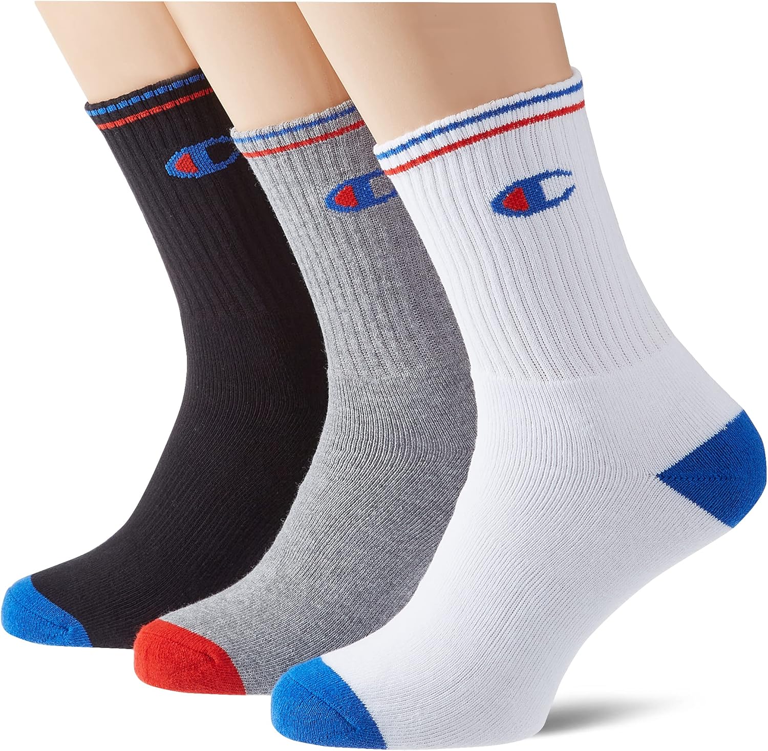 Champion Men's Crew Socks x3 Amazon.co.uk Clothing