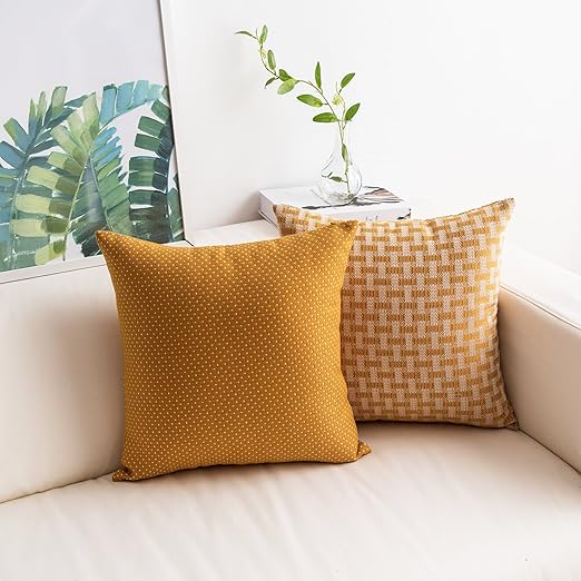 Amazon Com Home Brilliant 2 Pack Faux Linen Pillow Covers Cases