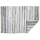 DII Chindi Home Collection Handwoven Multicolor Area Rag Run, 2x3', Denim