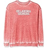 chicka-d NCAA Oklahoma Sooners Womens Burnout Fleece Crew Pullover, Cardinal, X-Large